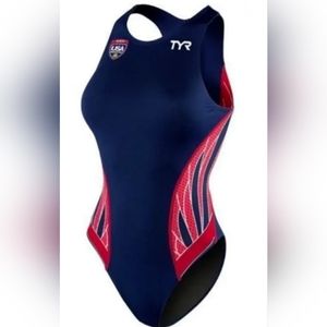 TYR  Womens PHOENIX USA LOGO DESTROYER WATER POLO SUIT. SIZE 34 NWT